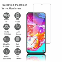 Samsung Galaxy A70 6.7" SM-A705F/ SM-A7050/ SM-A705FN/ SM-A705F/DS [Les Dimensions EXACTES du telephone: 164.3 x 76.7 x 7.9 mm]: 1 Film Protection d'écran en verre d'aluminium super résistant 9H, définition HD, anti-rayures, anti-empreintes digitales