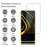 Xiaomi Poco M3 6.53" M2010J19CG M2010J19CT [Les Dimensions EXACTES du telephone: 162.3 x 77.3 x 9.6 mm]: 1 Film Protection d'écran en verre d'aluminium super résistant 9H, définition HD, anti-rayures, anti-empreintes digitales