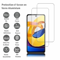 Xiaomi Poco M4 Pro 5G 6.6" 21091116AG MZB0BGVIN: 2 Films Protection d'écran en verre d'aluminium super résistant 9H, définition HD, anti-rayures, anti-empreintes digitales