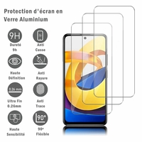Xiaomi Poco M4 Pro 5G 6.6" 21091116AG MZB0BGVIN: 3 Films Protection d'écran en verre d'aluminium super résistant 9H, définition HD, anti-rayures, anti-empreintes digitales