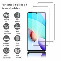 Xiaomi Redmi Note 11 4G 6.5" 21121119SC (non compatible avec Xiaomi Redmi Note 11 6.43"): 2 Films Protection d'écran en verre d'aluminium super résistant 9H, définition HD, anti-rayures, anti-empreintes digitales