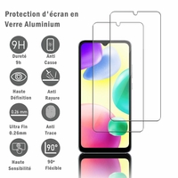 Xiaomi Redmi 10A 6.53" 220233L2C (non compatible avec Xiaomi Redmi 10/ Redmi 10 2022 6.5"): 2 Films Protection d'écran en verre d'aluminium super résistant 9H, définition HD, anti-rayures, anti-empreintes digitales