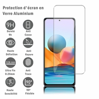 Xiaomi Redmi Note 10 Pro 6.67" M2101K6G (non compatible Xiaomi Redmi Note 10 6.43"/ Xiaomi Mi Note 10 6.47"): 1 Film Protection d'écran en verre d'aluminium super résistant 9H, définition HD, anti-rayures, anti-empreintes digitales