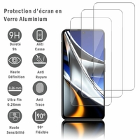 Xiaomi Poco X4 Pro 5G 6.67" [Dimensions du téléphone: 164.2 x 76.1 x 8.1 mm]: 3 Films Protection d'écran en verre d'aluminium super résistant 9H, définition HD, anti-rayures, anti-empreintes digitales