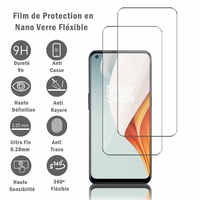 OnePlus Nord N100 6.52" BE2013 (non compatible OnePlus Nord 6.44"/ Nord N10 5G 6.49"): 2 Films Protection d'écran en Verre Nano Fléxible, Dureté 9H Inrayable Incassable Invisible Ultra Résistant