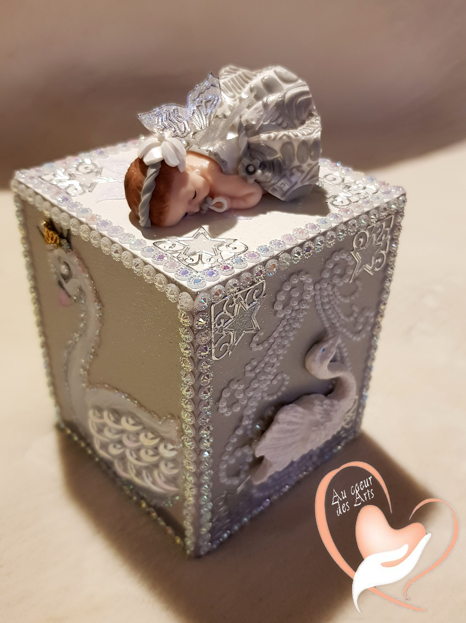 Boîte à dents de lait en forme de coeur bébé fille - Cadeaux de
