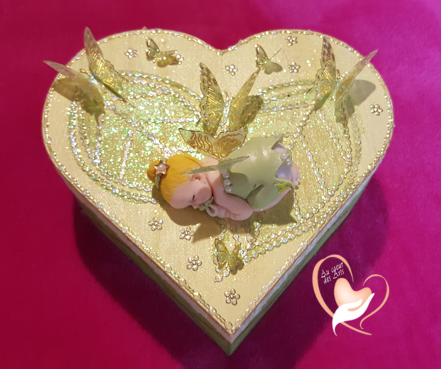 Boite De Naissance Bebe Fille Fee Clochette Cadeaux De Naissance Au Coeur Des Arts