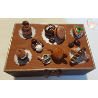 Boîte à sucre ou à biscuits chocolat- café - au coeur des arts