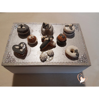 Boîte à sucre ou à biscuits grise et blanche - au coeur des arts