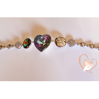 Bracelet argent cœur parme cristal swarovski - au coeur des arts