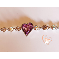 Bracelet argent avec perles cristal et cœur élément Swarovski - au coeur des arts