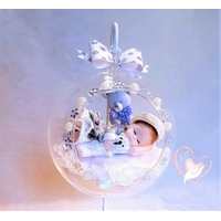 Boule/bulle de Noël avec son bébé fille- au cœur des arts.