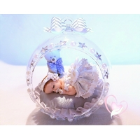 Boule/bulle de Noël avec son bébé fille- au cœur des arts.
