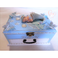 Boîte à musique bébé sirène bleue - au cœur des arts.