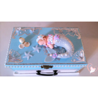 Boîte à musique bébé sirène bleue- au cœur des arts.