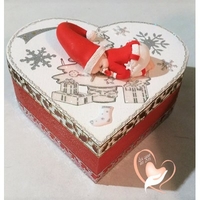 Boîte de naissance bébé Noël garçon rouge et blanc - au cœur des arts.