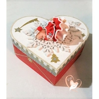 Boîte de naissance bébé Noël fille rouge et blanc - au cœur des arts.