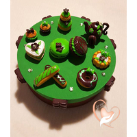 Boîte à gâteaux verte et choco