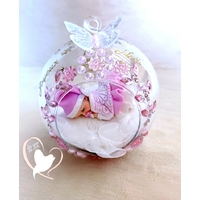Boule de Noël avec son bébé fille - au cœur des arts