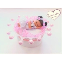 Couronne à dragées en coton crocheté à la main bébé fille – au cœur des arts