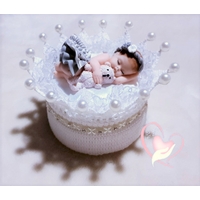 Couronne à dragées en coton crocheté à la main bébé fille – au cœur des arts