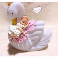 Cygne lumineux bébé fille - au cœur des arts
