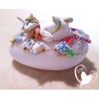 Galet lumineux bébé fille licorne - au cœur des arts