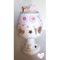 Lampe de chevet blanche bébé fille fée clochette - au cœur des arts