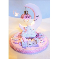 Lampe lune et licorne bébé fille - au cœur des arts