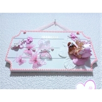 Plaque de porte bébé fille fée clochette - au cœur des arts