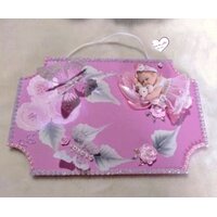 Plaque de porte bébé fille - au cœur des arts