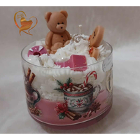Bougie coupe biscuit chocolat caramel beurre salé.