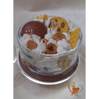 Bougie coupe parfum cookies chocolat.