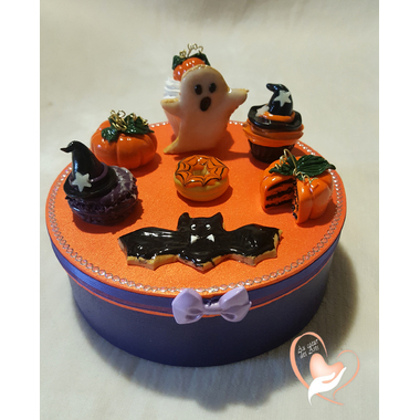 42B-au coeur des arts-Boite à biscuits ou bonbons Halloween