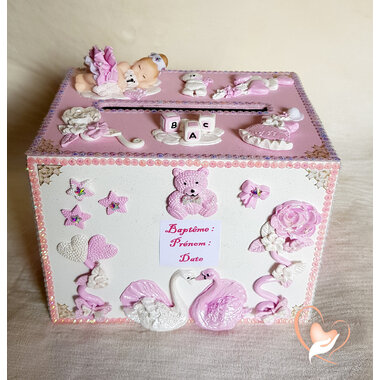 U44B-au coeur des arts- urne bapteme bebe fille