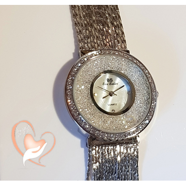 Montre couleur argent cristal swarovski - au coeur des arts