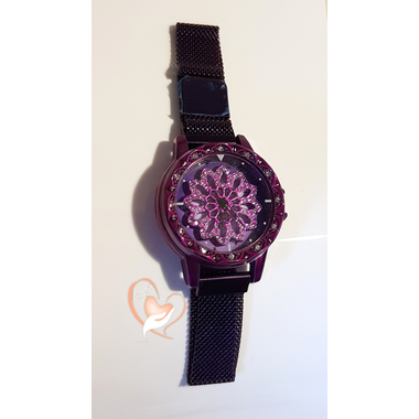 M15-Montre couleur bleue cristal swarovski - au coeur des arts