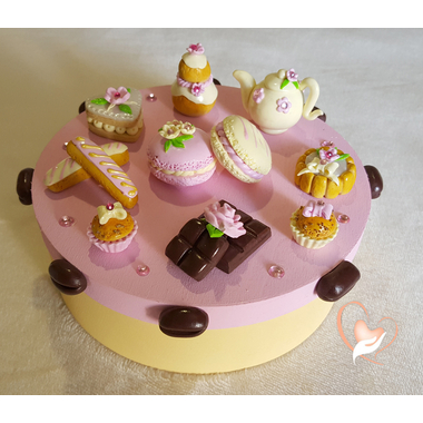 28-Boîte à gâteaux ou dosettes rose vanille - au coeur des arts