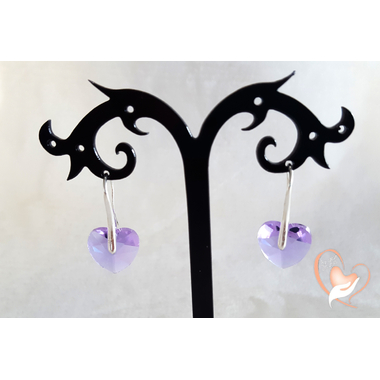 49B-Boucles d'oreille coeur argent- au coeur des arts