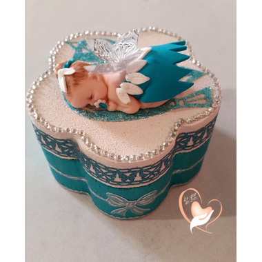 13-Boîte à dent de lait bébé fille - fée clochette bleue- au coeur des arts