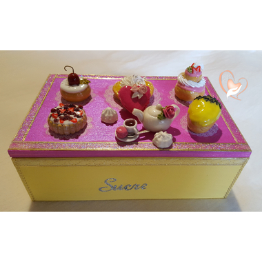 2-Boîte à sucre rose et jaune - au coeur des arts