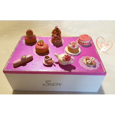 4-Boîte à sucre rose et blanche - au coeur des arts
