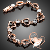 Bracelet Cœur PLAQUE OR ROSE, orné de strass swarovsky - au coeur des arts