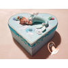 Boîte de naissance bébé sirène fille bleue et blanche - au cœur de arts