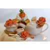 Sucrier ou pot à confiture orange et blanc - au coeur des arts