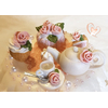 Sucrier ou pot à confiture rose et blanc - au coeur des arts