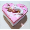 Boîte de naissance sirène rose et blanche - au cœur des arts.