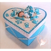 Boîte de naissance bébé fille bleu et blanche - au cœur des arts.