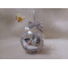 Boule de Noël avec son bébé fille argenté.