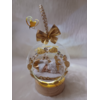 Boule de Noël avec son bébé fille doré.